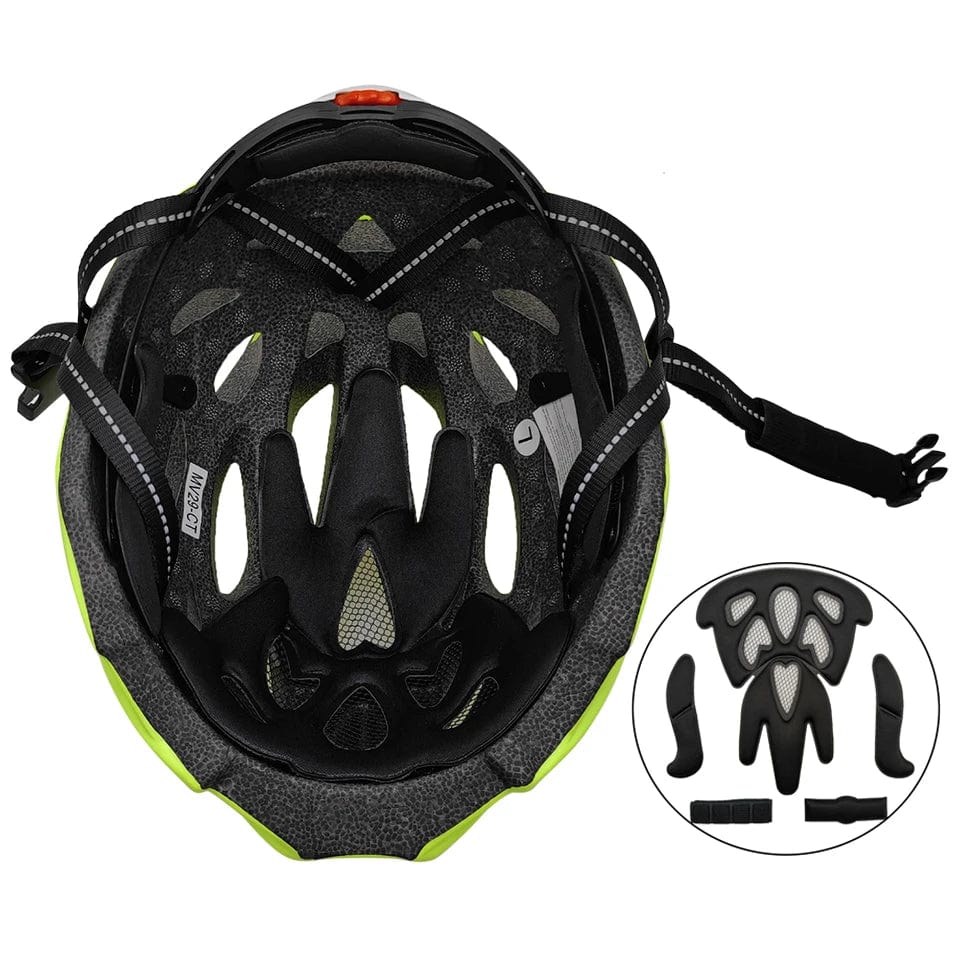 LOCLE Goggles Cycling Helmet Road Mountain MTB Bicycle Helmet Ultralight In-mold Bike Helmet With Glasses Sun Visor 55-66cm